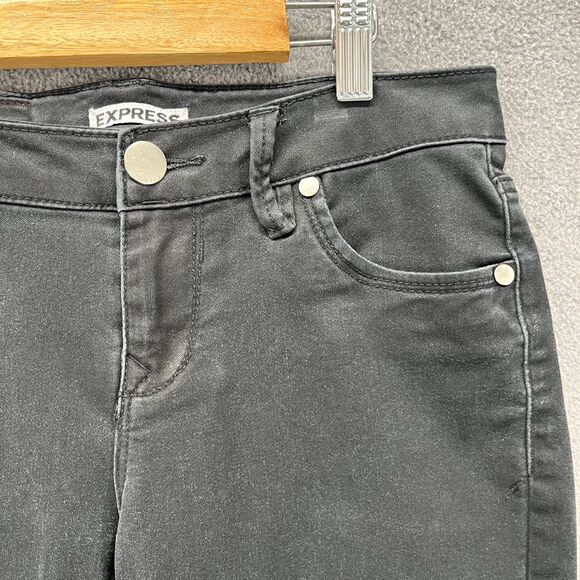 Express Skinny jeans womens 2 Black Low Rise stretch 5 pockets - Picture 6 of 14